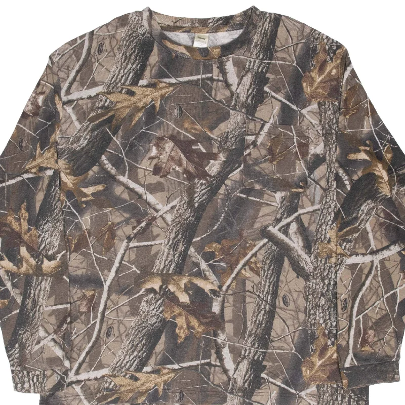 Fitted – Snug, form-fitting styleVINTAGE HUNTING REALTREE HARDWOODS CAMO LONG SLEEVE POCKET TEE SHIRT XL