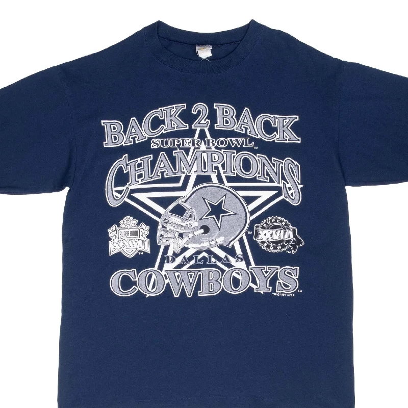 Raglan sleeve – Diagonal seam extending from the underarm to neckline, giving a sporty lookVINTAGE NFL DALLAS COWBOYS SUPER BOWL CHAMPIONS 1994 TEE SHIRT LARGE MADE USA