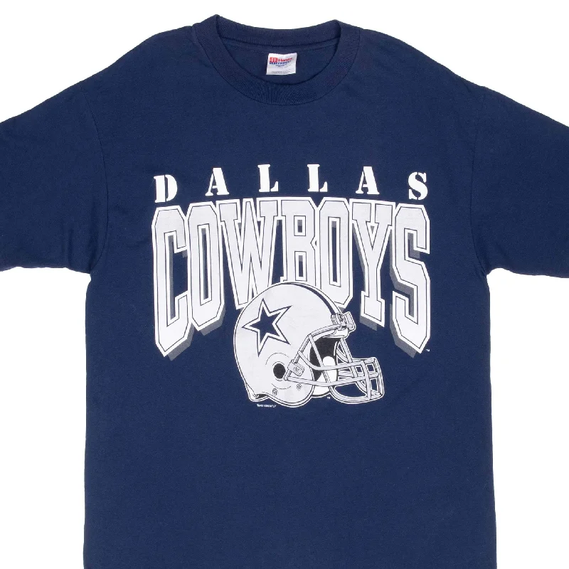 Ruffled – T-shirt with frills or ruffles at the sleeves or hemVINTAGE NFL DALLAS COWBOYS 1996 BLUE TEE SHIRT LARGE