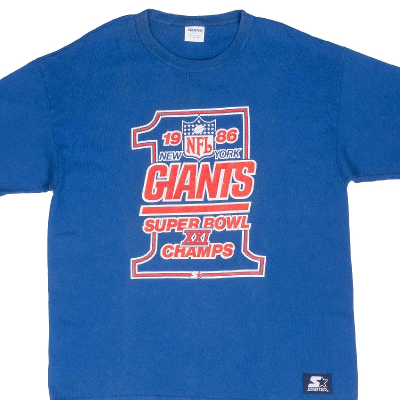 Boxy – Loose, straight cut with no shapingVINTAGE NFL NEW YORK GIANTS SUPER BOWL CHAMPS 1986 TEE SHIRT LARGE MADE USA