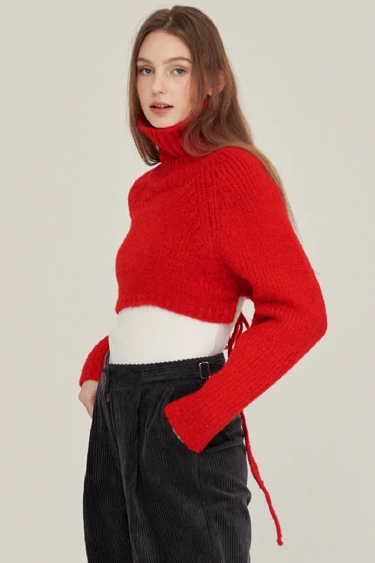 Ribbed – Sweater with textured, vertical stripesWhitney Two-way Cropped Sweater