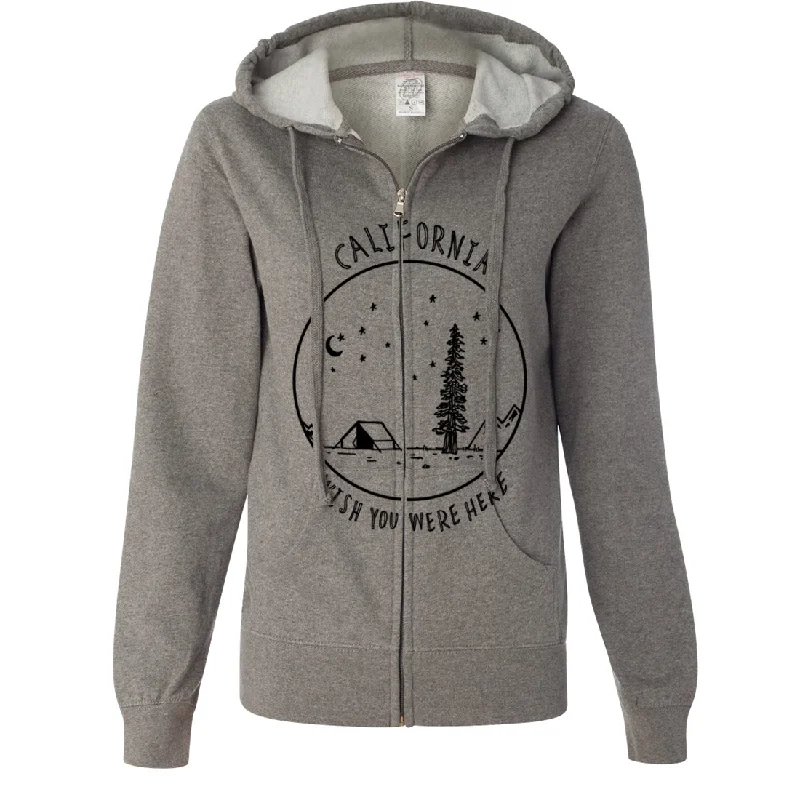 Pullover hoodie – Hoodie without a zipper, worn by pulling over the headWish You Were Here Black Print Ladies Lightweight Fitted Zip-Up Hoodie