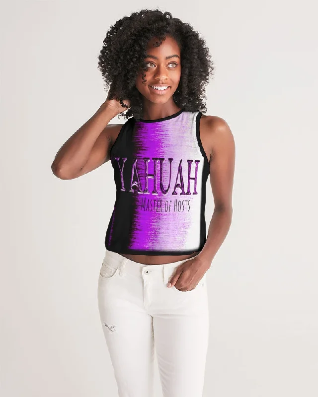 Cotton blend – Mix of cotton and synthetic fabrics for softness and durabilityYahuah-Master of Hosts 01-02 Designer Cropped Sleeveless T-shirt