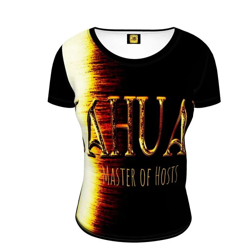 Vented hem – Slits or small openings at the bottom of the T-shirt for a relaxed fitYahuah-Master of Hosts 01-03 Ladies Designer Scoop Neck T-shirt