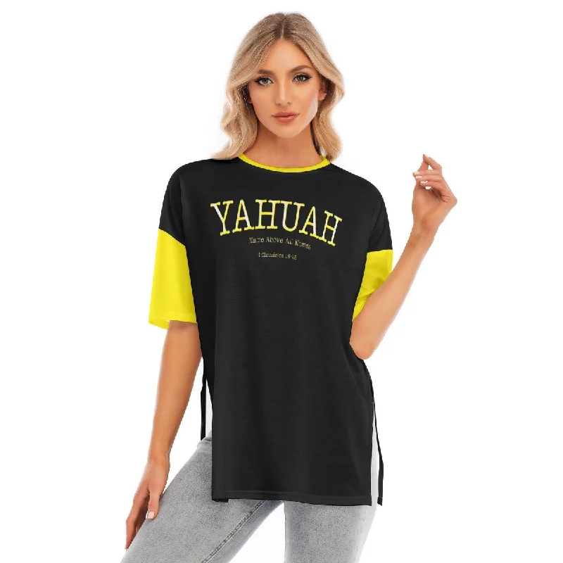 Cap sleeve – Short sleeve that covers only the shoulderYahuah-Name Above All Names 02-02 Designer Drop Shoulder Split Hem Long T-shirt