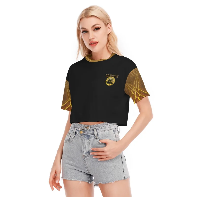 Cap sleeve – Short sleeve that covers only the shoulderYahuah-Tree of Life 02-03 Voltage Designer Cropped Drop Shoulder Cotton T-shirt